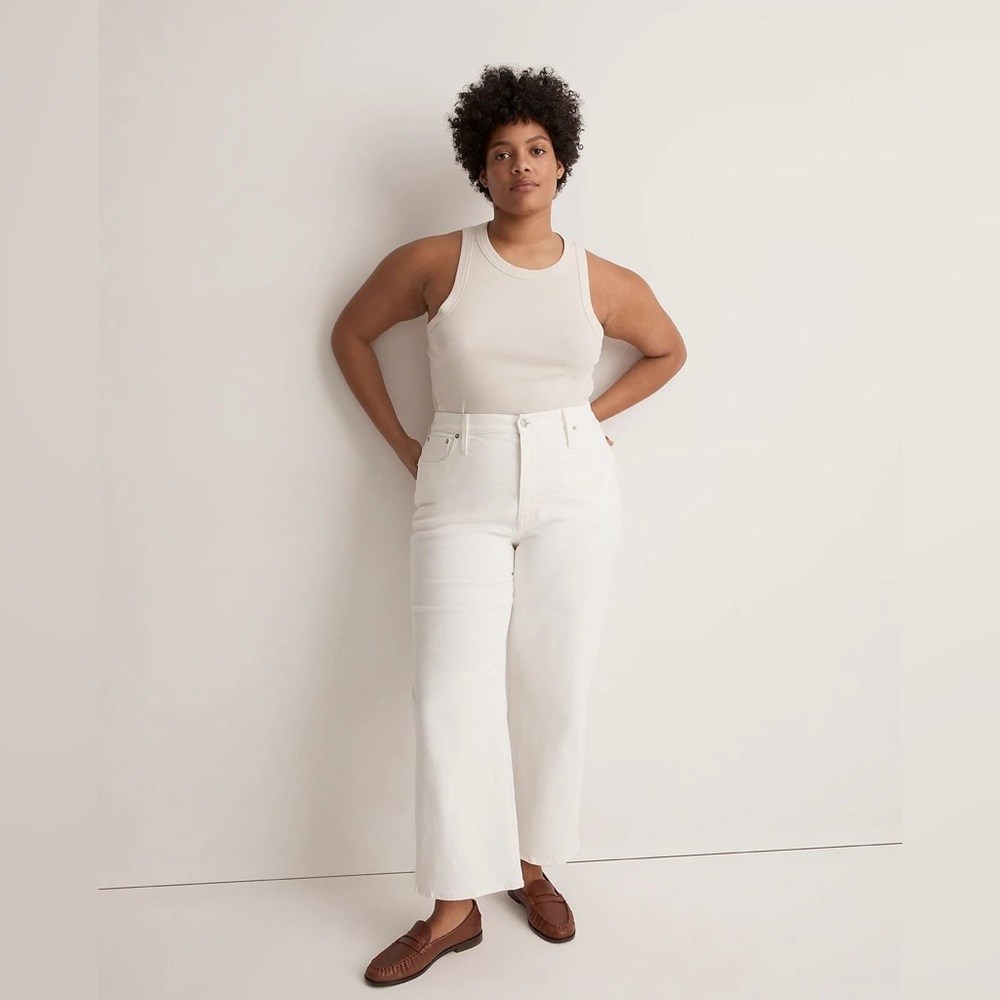 MADEWELL denim, multiple sizes, perfect vintage wide leg crop, vintage white